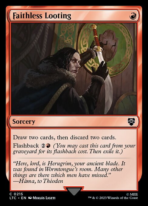 Draw two cards, then discard two cards.
Flashback {2}{R} (You may cast this card from your graveyard for its flashback cost. Then exile it.)