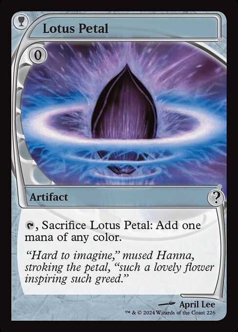 {T}, Sacrifice Lotus Petal: Add one mana of any color.
