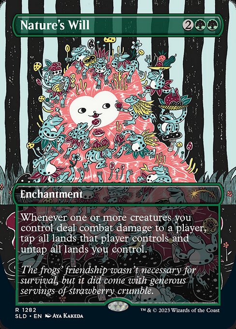 Whenever one or more creatures you control deal combat damage to a player, tap all lands that player controls and untap all lands you control.
