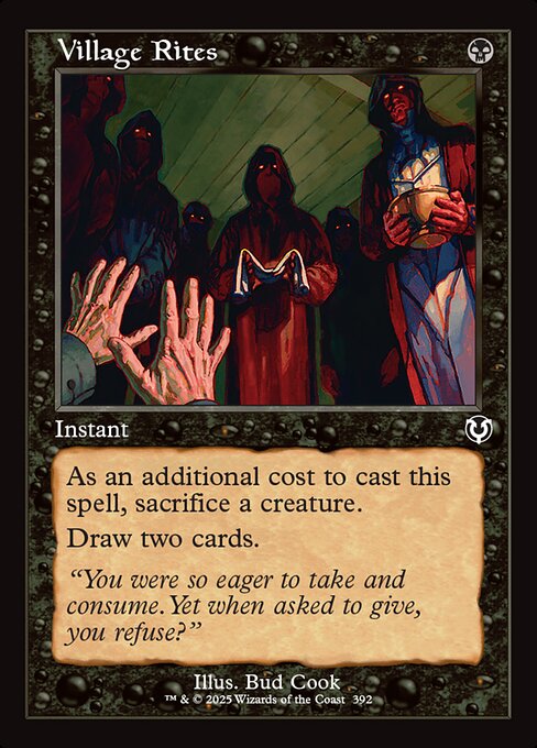 As an additional cost to cast this spell, sacrifice a creature.
Draw two cards.