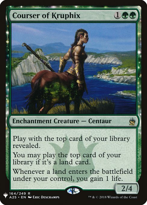 Play with the top card of your library revealed.
You may play lands from the top of your library.
Landfall — Whenever a land you control enters, you gain 1 life.
