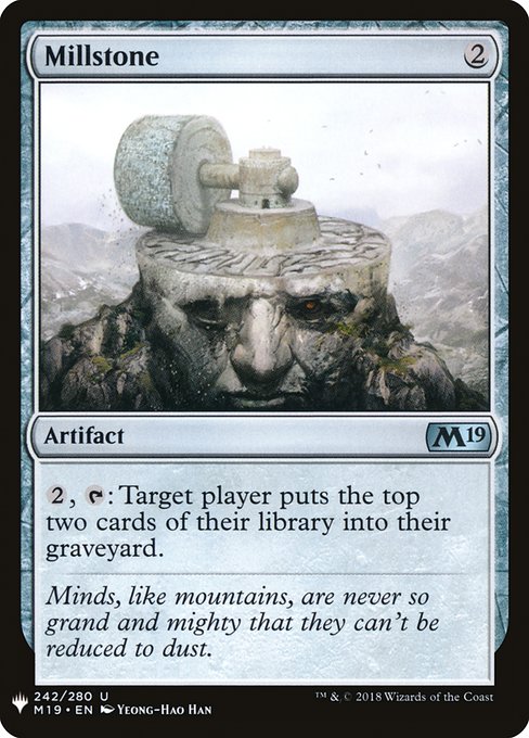 {2}, {T}: Target player mills two cards.