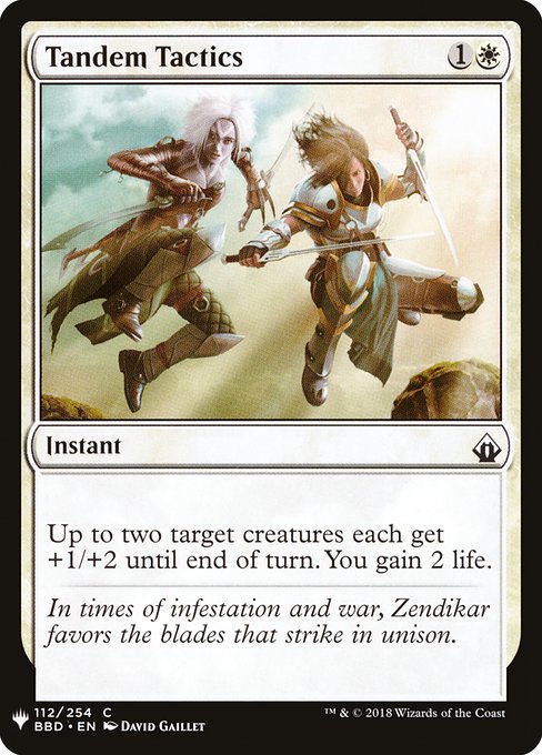 Up to two target creatures each get +1/+2 until end of turn. You gain 2 life.
