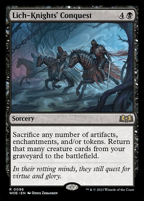 Sacrifice any number of artifacts, enchantments, and/or tokens. Return that many creature cards from your graveyard to the battlefield.