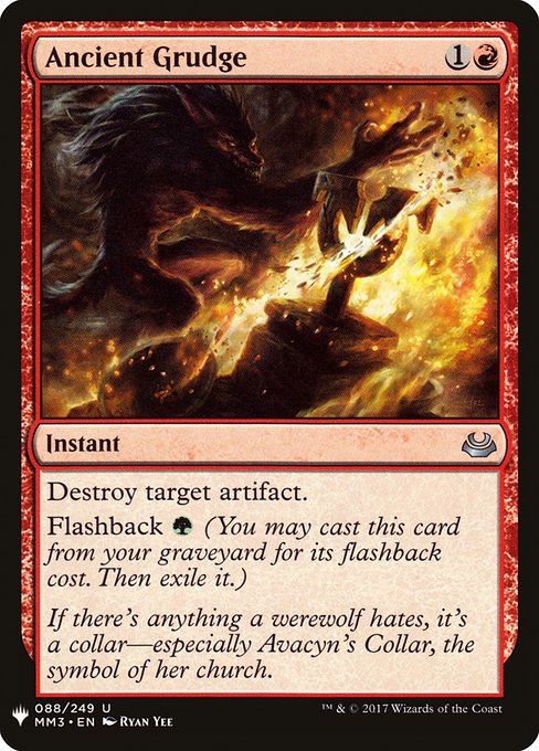 Destroy target artifact.
Flashback {G} (You may cast this card from your graveyard for its flashback cost. Then exile it.)