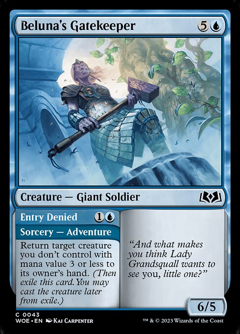    Return target creature you don't control with mana value 3 or less to its owner's hand. (Then exile this card. You may cast the creature later from exile.)
