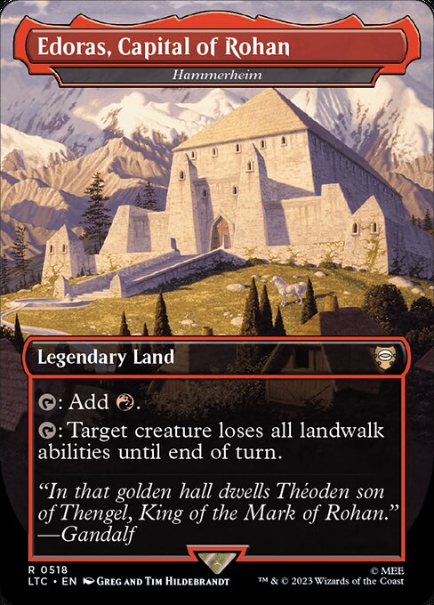 {T}: Add {R}.
{T}: Target creature loses all landwalk abilities until end of turn.