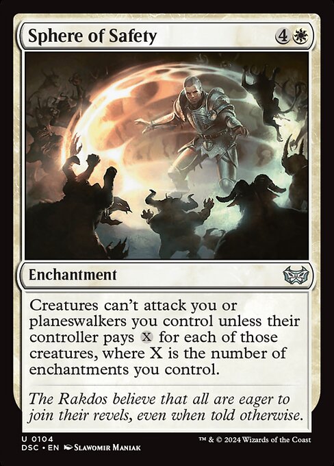 Creatures can't attack you or planeswalkers you control unless their controller pays {X} for each of those creatures, where X is the number of enchantments you control.