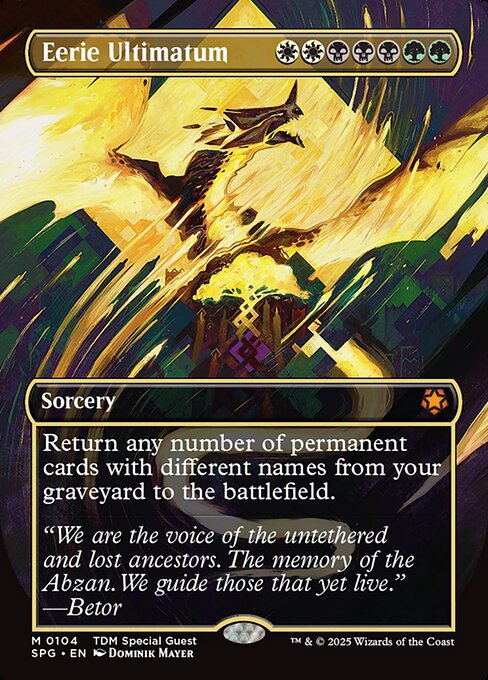 Return any number of permanent cards with different names from your graveyard to the battlefield.
