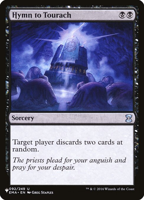 Target player discards two cards at random.