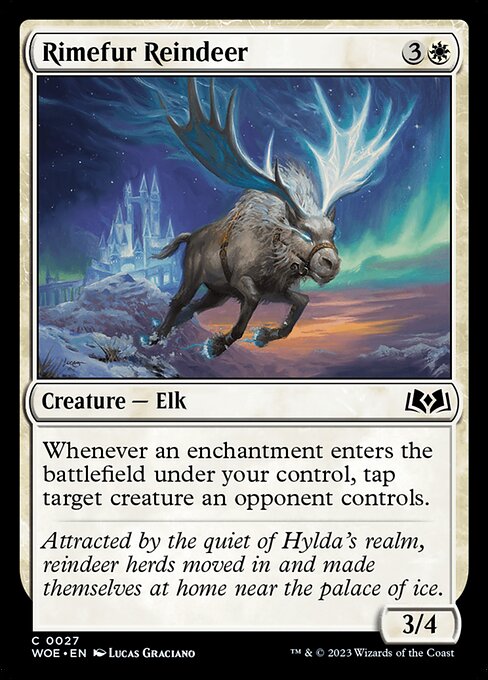 Whenever an enchantment enters the battlefield under your control, tap target creature an opponent controls.