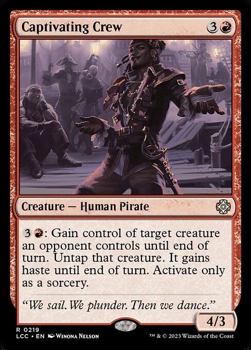 {3}{R}: Gain control of target creature an opponent controls until end of turn. Untap that creature. It gains haste until end of turn. Activate only as a sorcery.