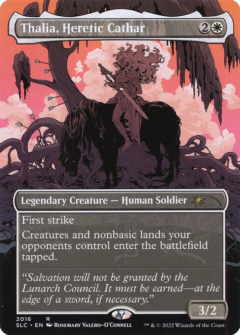 First strike
Creatures and nonbasic lands your opponents control enter the battlefield tapped.