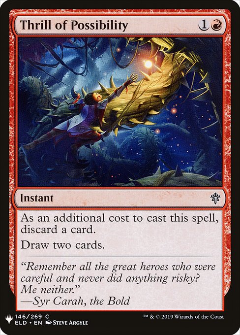 As an additional cost to cast this spell, discard a card.
Draw two cards.