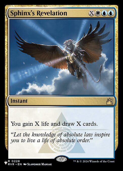You gain X life and draw X cards.