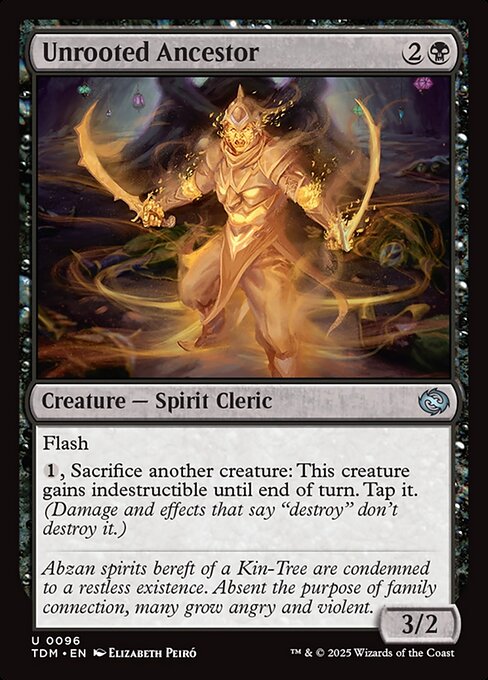 Flash
{1}, Sacrifice another creature: This creature gains indestructible until end of turn. Tap it. (Damage and effects that say "destroy" don't destroy it.)