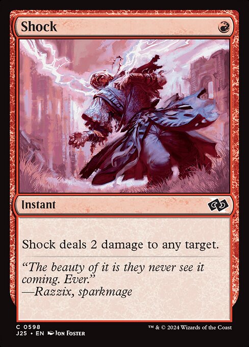 Shock deals 2 damage to any target.