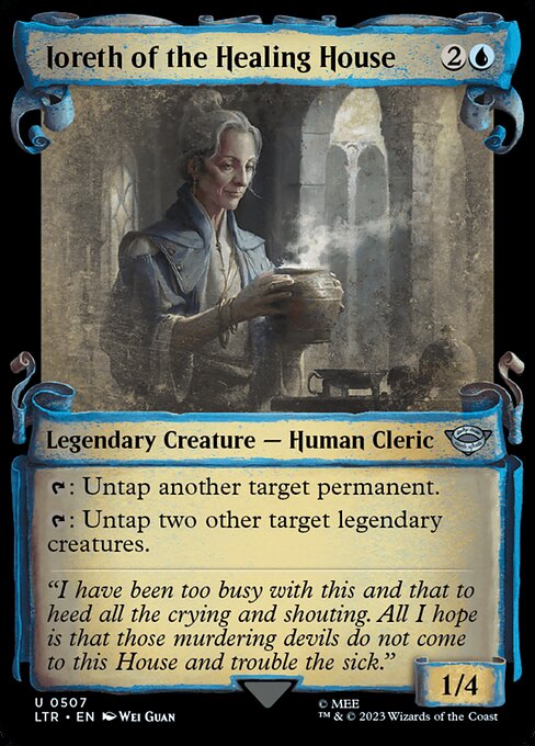 {T}: Untap another target permanent.
{T}: Untap two other target legendary creatures.