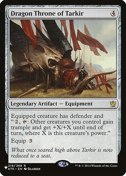 Equipped creature has defender and "{2}, {T}: Other creatures you control gain trample and get +X/+X until end of turn, where X is this creature's power."
Equip {3}