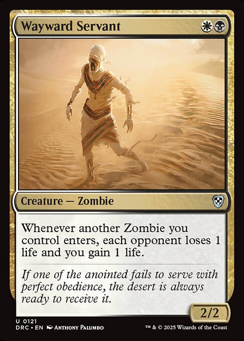 Whenever another Zombie you control enters, each opponent loses 1 life and you gain 1 life.