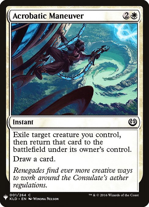 Exile target creature you control, then return that card to the battlefield under its owner's control.
Draw a card.