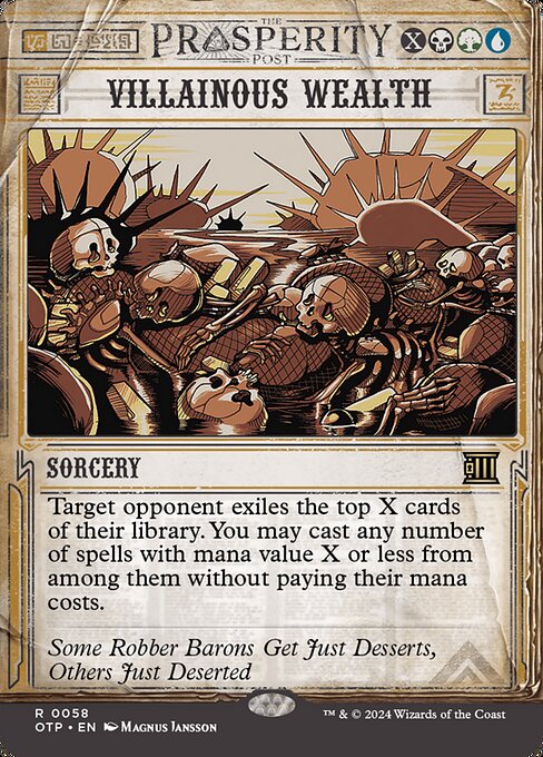 Target opponent exiles the top X cards of their library. You may cast any number of spells with mana value X or less from among them without paying their mana costs.