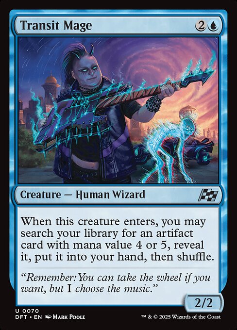 When this creature enters, you may search your library for an artifact card with mana value 4 or 5, reveal it, put it into your hand, then shuffle.
