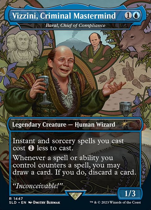 Instant and sorcery spells you cast cost {1} less to cast.
Whenever a spell or ability you control counters a spell, you may draw a card. If you do, discard a card.