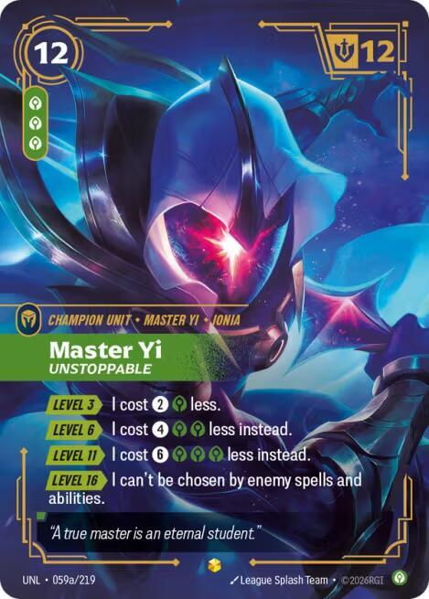Master Yi, Unstoppable (Alternate Art) (Foil)