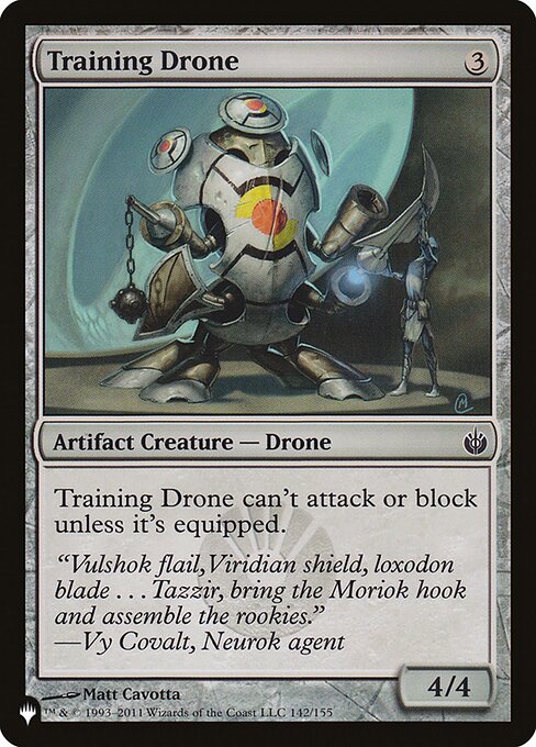 Training Drone can't attack or block unless it's equipped.