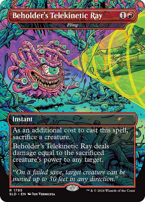As an additional cost to cast this spell, sacrifice a creature.
Fling deals damage equal to the sacrificed creature's power to any target.