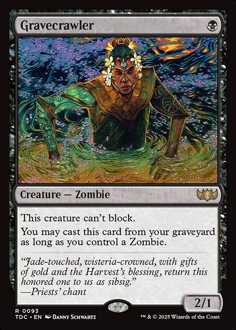 This creature can't block.
You may cast this card from your graveyard as long as you control a Zombie.