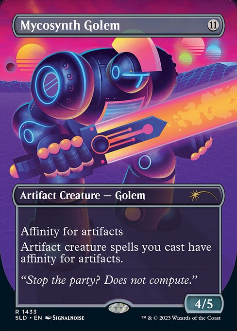 Affinity for artifacts (This spell costs {1} less to cast for each artifact you control.)
Artifact creature spells you cast have affinity for artifacts. (They cost {1} less to cast for each artifact you control.)