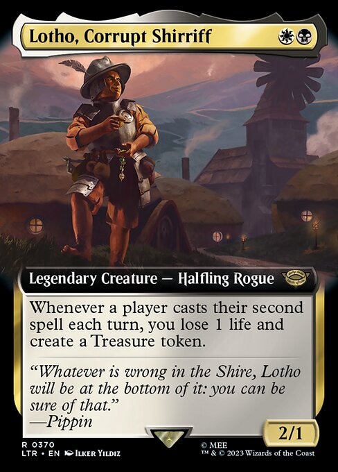 Whenever a player casts their second spell each turn, you lose 1 life and create a Treasure token. (It's an artifact with "{T}, Sacrifice this artifact: Add one mana of any color.")