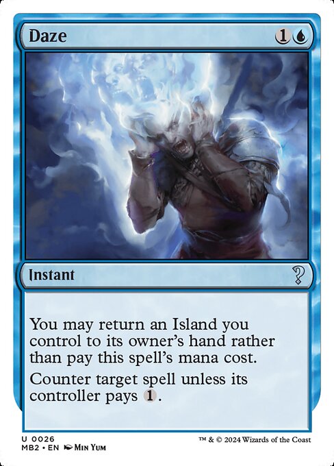 You may return an Island you control to its owner's hand rather than pay this spell's mana cost.
Counter target spell unless its controller pays {1}.