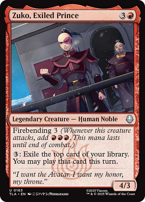 Zuko, Exiled Prince (Foil)