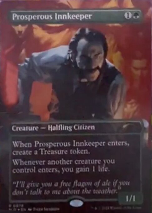 When Prosperous Innkeeper enters, create a Treasure token. (It's an artifact with "{T}, Sacrifice this artifact: Add one mana of any color.")
Whenever another creature you control enters, you gain 1 life.