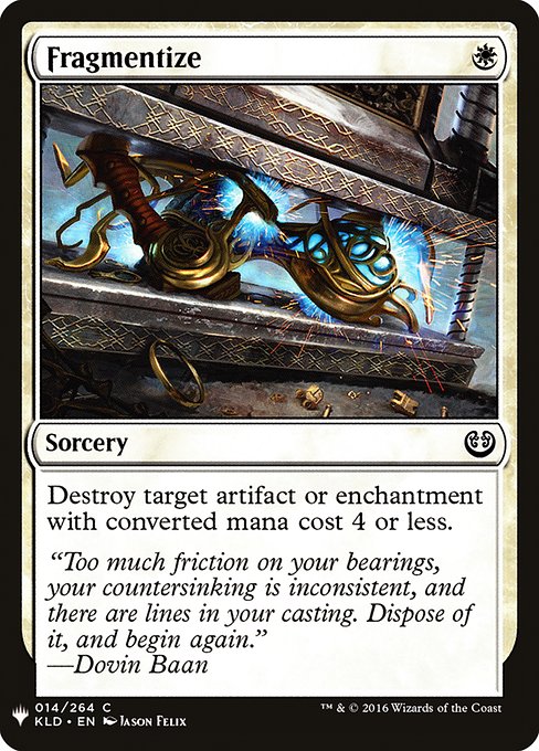Destroy target artifact or enchantment with mana value 4 or less.