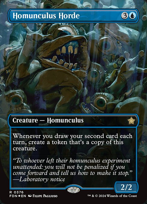 Whenever you draw your second card each turn, create a token that's a copy of this creature.