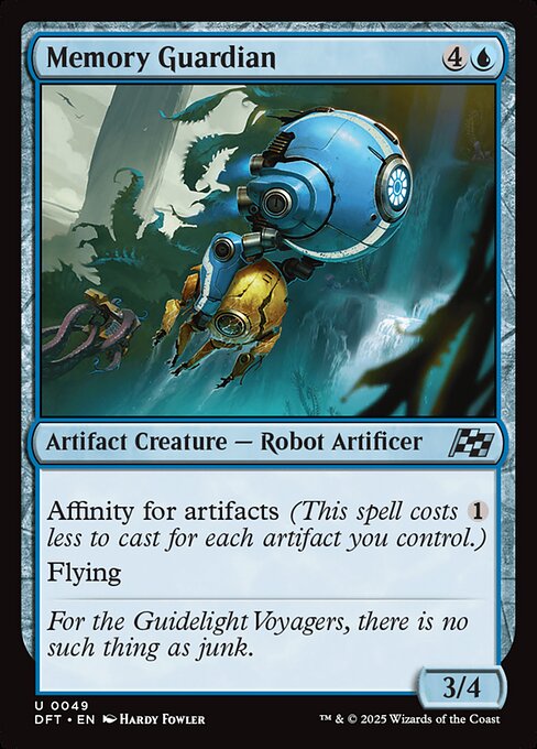 Affinity for artifacts (This spell costs {1} less to cast for each artifact you control.)
Flying
