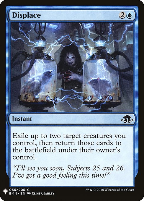 Exile up to two target creatures you control, then return those cards to the battlefield under their owner's control.