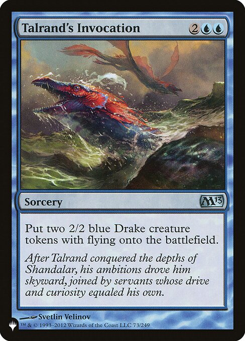Create two 2/2 blue Drake creature tokens with flying.