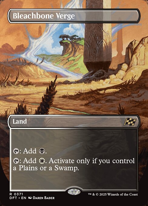 {T}: Add {B}.
{T}: Add {W}. Activate only if you control a Plains or a Swamp.