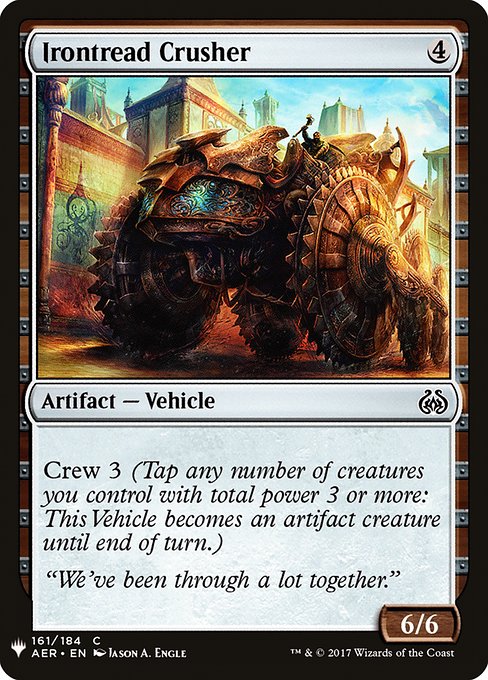 Crew 3 (Tap any number of creatures you control with total power 3 or more: This Vehicle becomes an artifact creature until end of turn.)