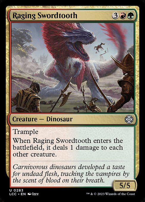 Trample
When this creature enters, it deals 1 damage to each other creature.