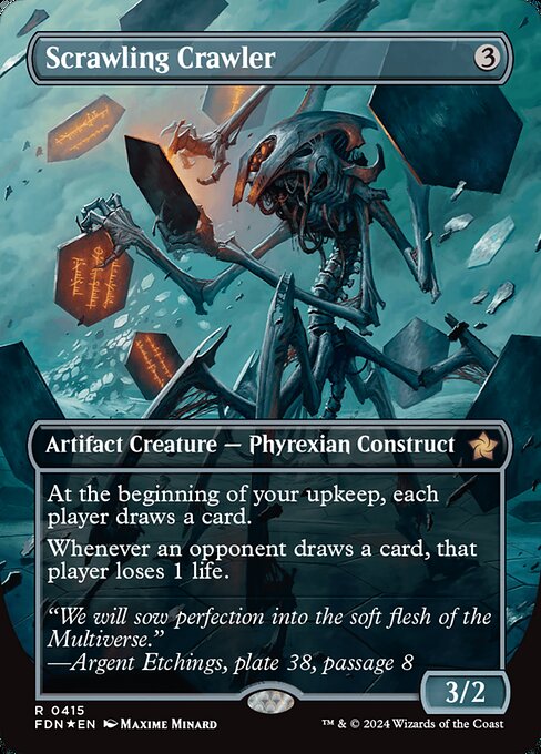At the beginning of your upkeep, each player draws a card.
Whenever an opponent draws a card, that player loses 1 life.