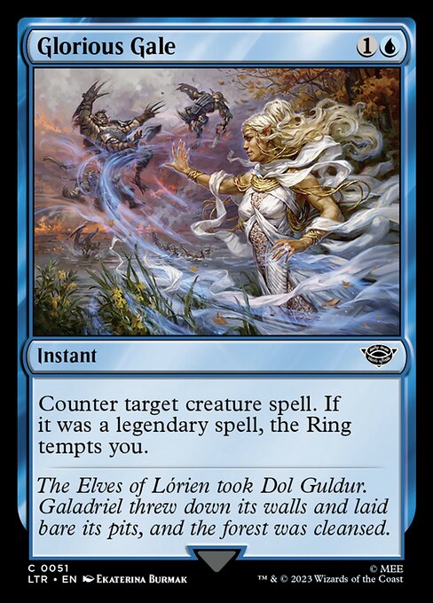 Counter target creature spell. If it was a legendary spell, the Ring tempts you.