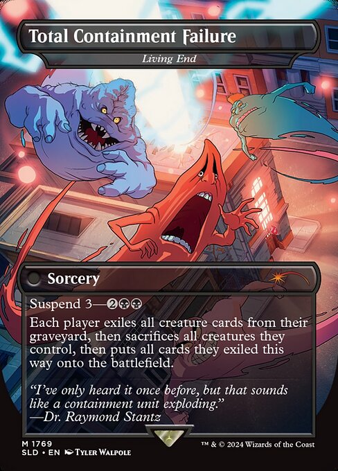 Suspend 3—{2}{B}{B}
Each player exiles all creature cards from their graveyard, then sacrifices all creatures they control, then puts all cards they exiled this way onto the battlefield.