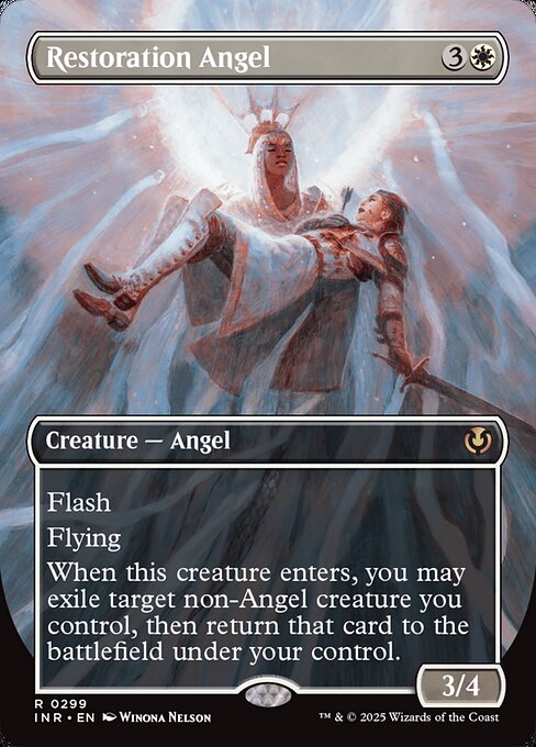 Flash
Flying
When Restoration Angel enters, you may exile target non-Angel creature you control, then return that card to the battlefield under your control.