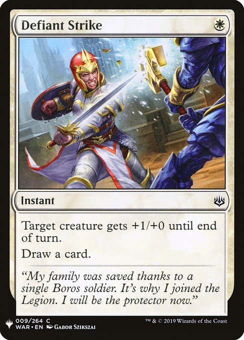 Target creature gets +1/+0 until end of turn.
Draw a card.